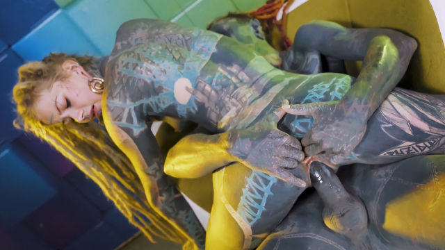 Psychedelic Anal & Pussy Destruction in the Color Room